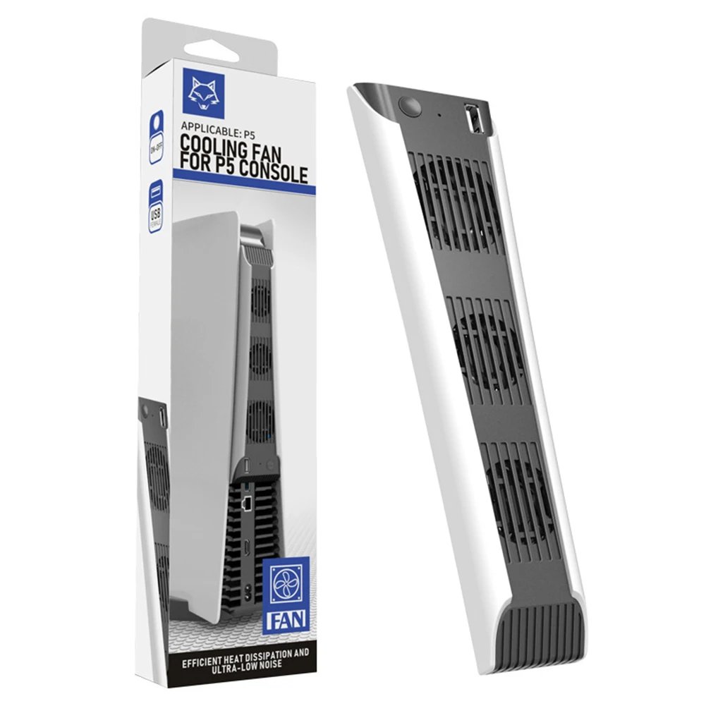 For PS5 Cooling Fan Vertical Stand Display Game Console Fan Cooling External Host Cooling Cooler for Playstation 5 Console