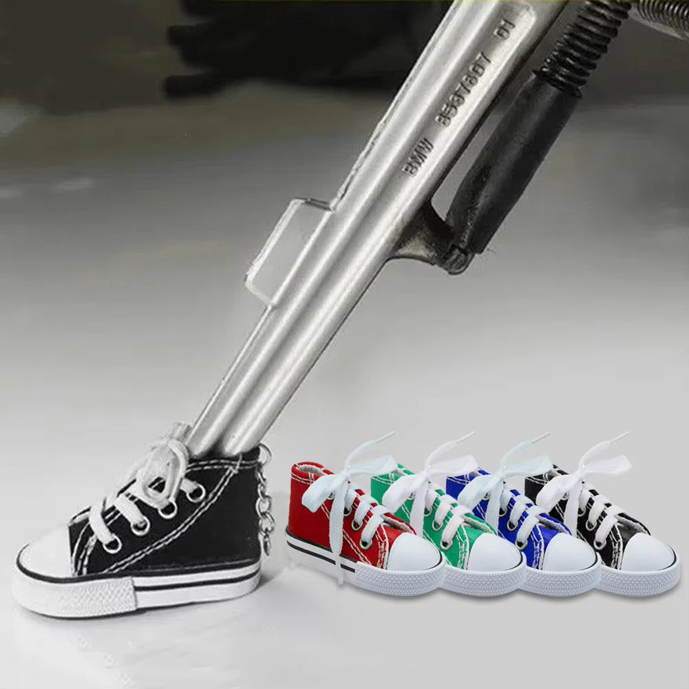 1PC Motorcycle Side Stand Funny Cute Mini Shoe Foot Support Motor Bicycle Kickstand Tripod Pad Foot Cover Support Accessories