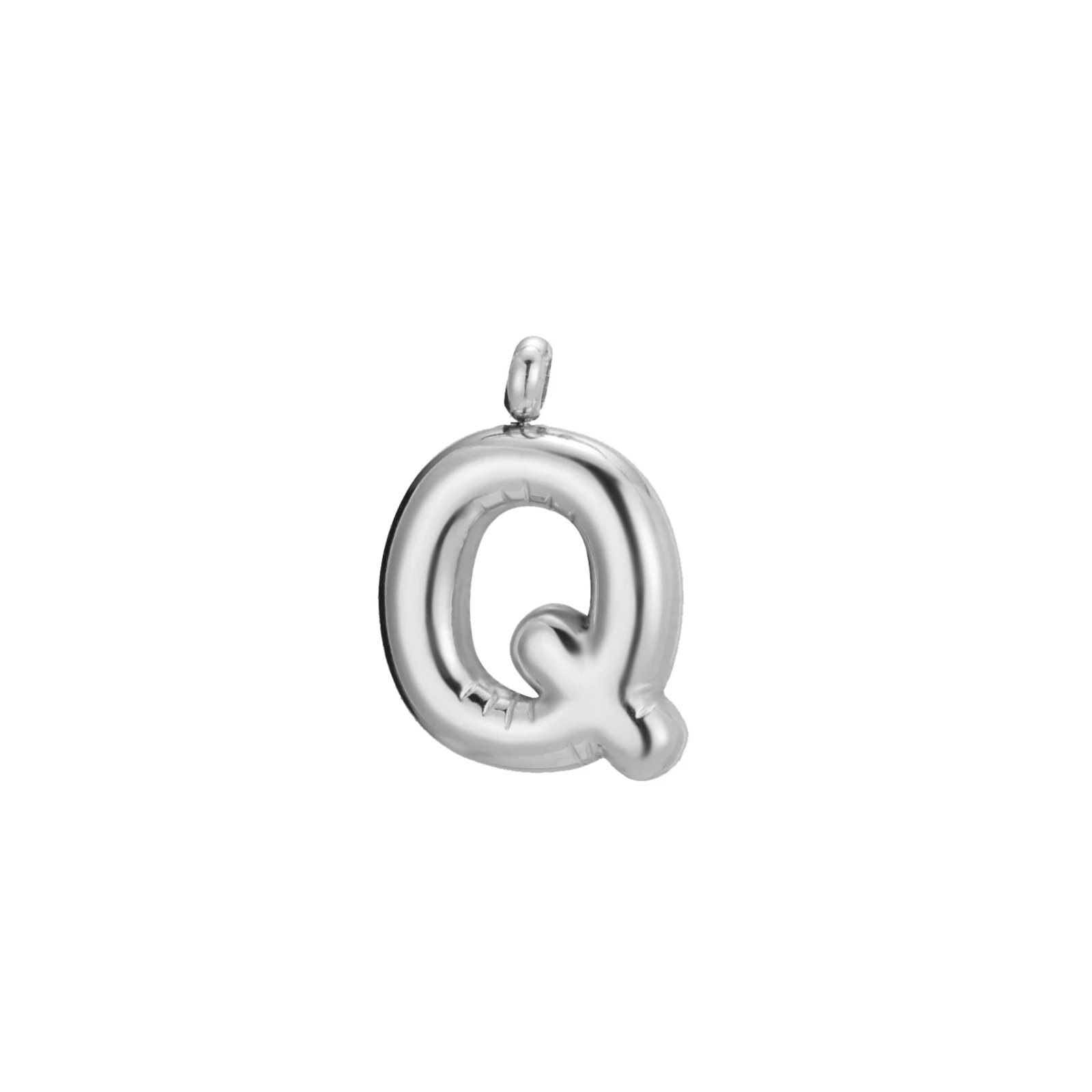 Stainless Steel Trendy Silver Color Fat Bubble 26 Letter A-Z Charms Bracelet Necklace DIY Jewelry Gifts Making Accessories