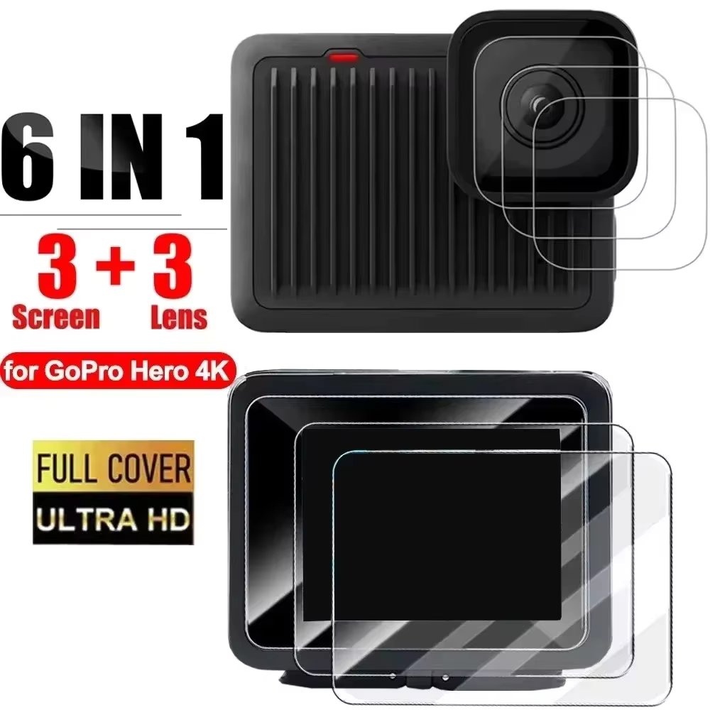 Tempered Glass Screen Protectors Lens Films for GoPro Hero 4K Cameras Protective Film HD Anti-Scrach Cover for GoPro Hero 4K