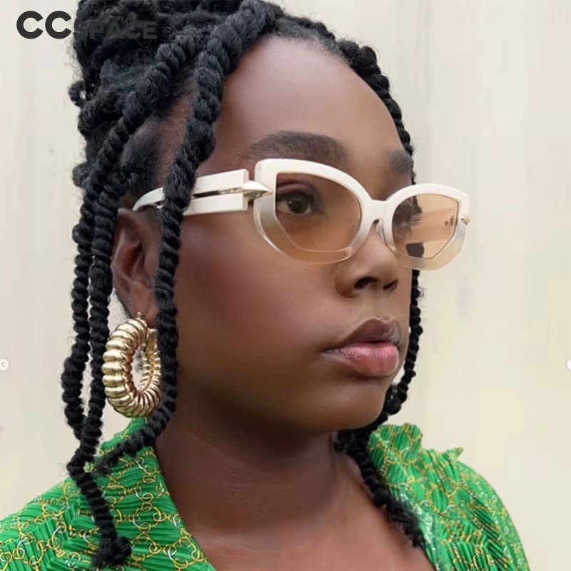 53171 Cat Eye Rectangular Brand Sunglasses Small Frame Arrow Metal Strip Ladies Wide Leg Gradient Sun Glasses UV400