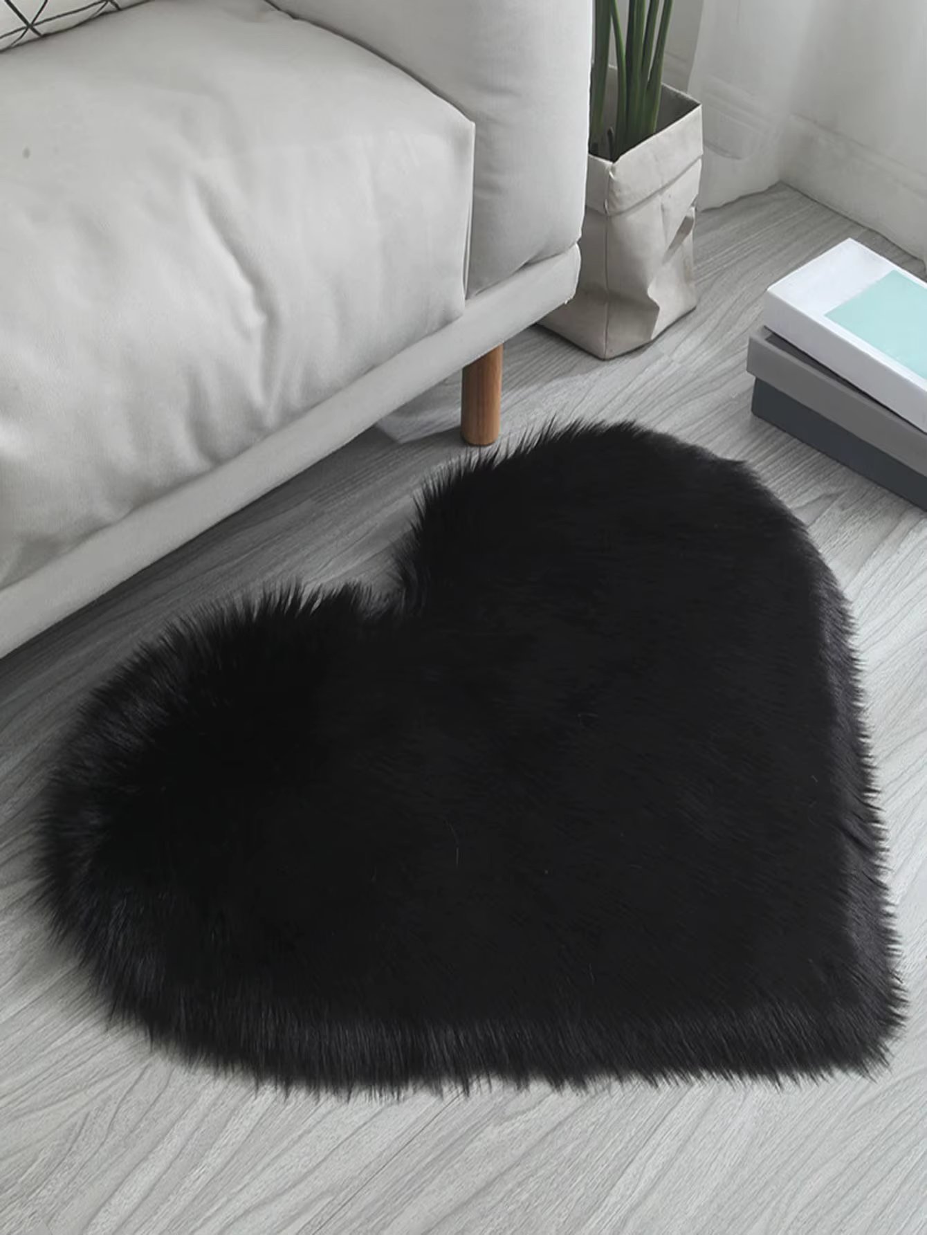 Imitation wool carpet mat black love waterproof non-slip soft comfortable bedroom living room mat sofa cushion