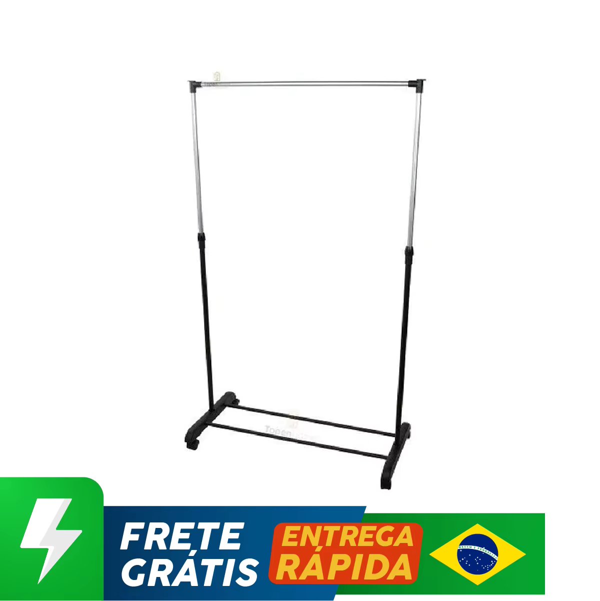 Adjustable Inox Clothes Arara with Pown Rack and Rods