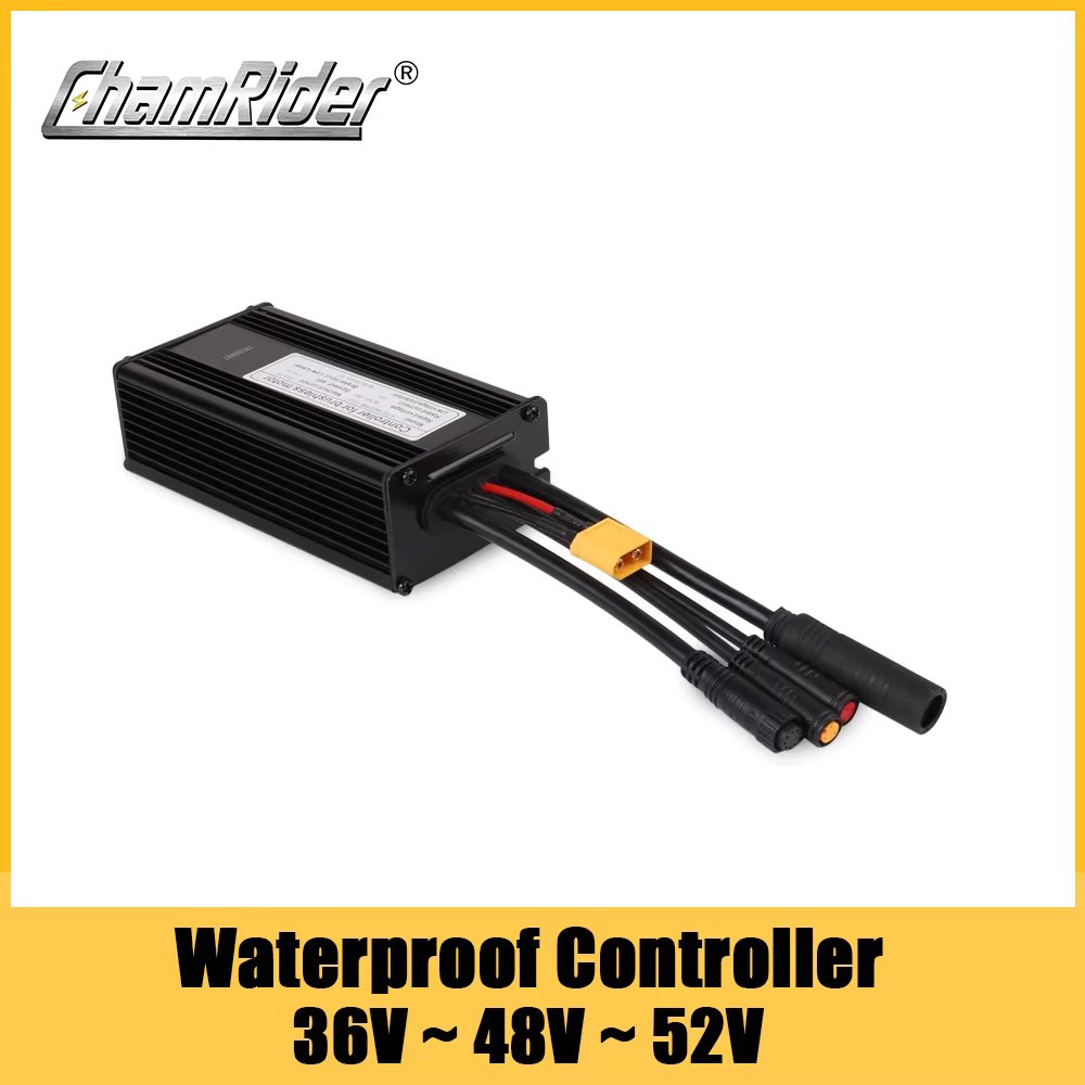 Waterproof Electric Bicycle Controller, Dual Mode, Hall Sensor, Sensorless, LED, LCD, 36V, 48V, 500W, 14A, 22A, 9 Mosfet