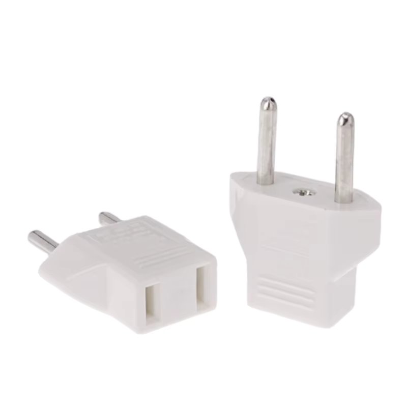 Universal US To EU Plug USA To Euro Europe Travel Wall AC Power Charger Outlet Adapter Converter 2 Round Socket Input Pin