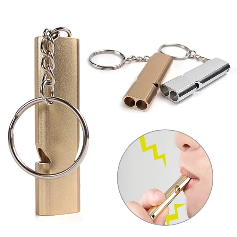 Outdoor Safety Emergency Whistle Dual-Tube Survival Whistle Outdoor Hiking Tourism and Camping  Tools Keychain