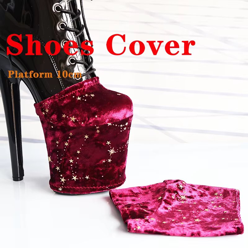 New Flash Velvet Women Boot Protective Cover 10CM Platform Shoes Cover Pole Dance Protective Cover Dance Training Sandals Cover