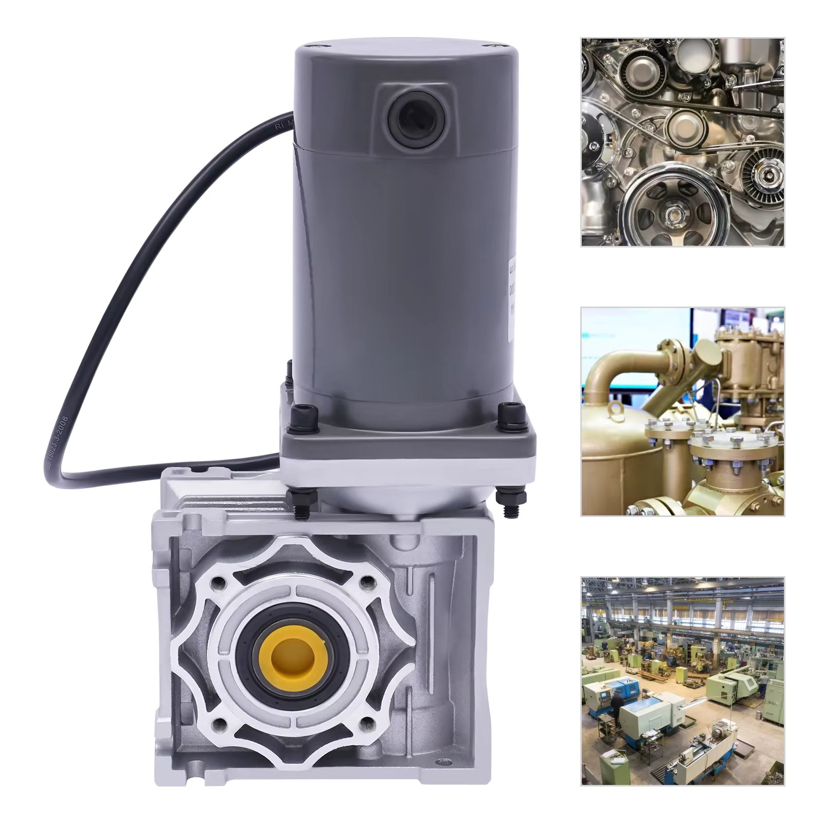120W Gear Motor NLRV-040 Speed Adjustable Gearbox Worm Gear Speed Reducer High Torque Electric Motor DC 12V 1800RPM