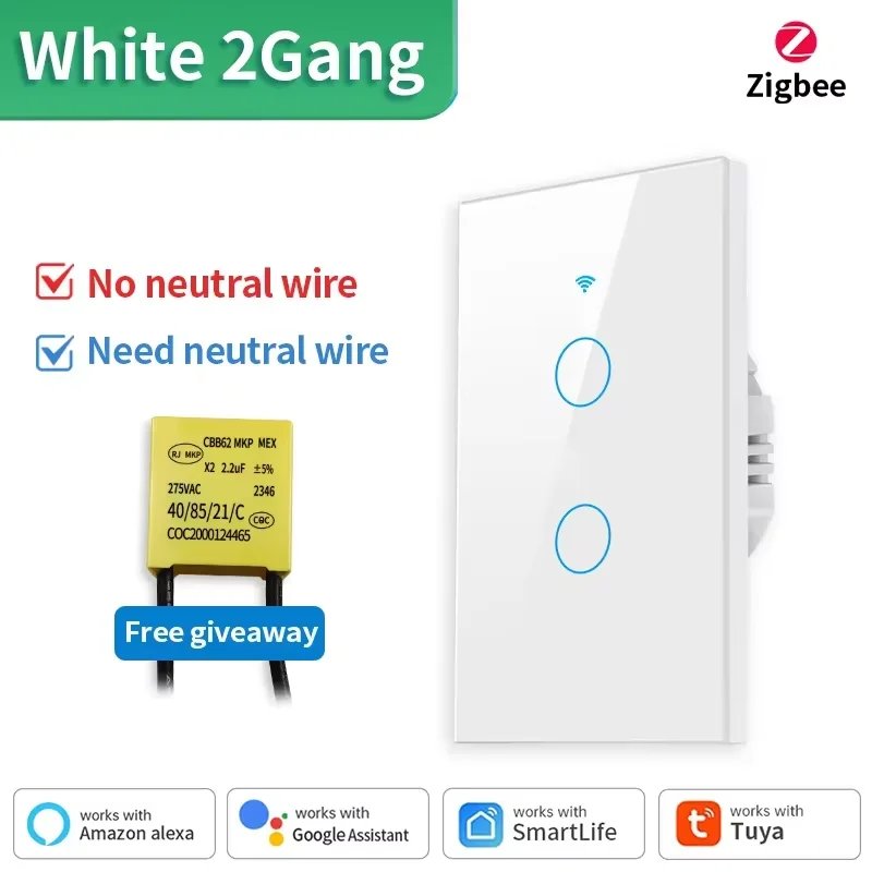 Zigbee 2gang White