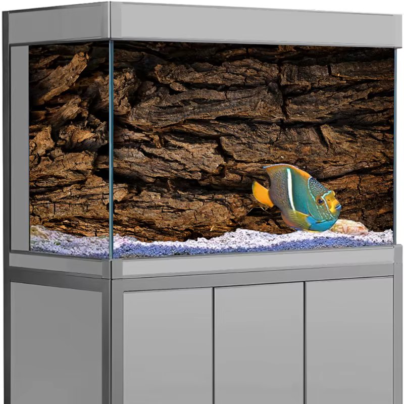 3D Effect Black Rock  Aquarium Vinyl Background Poster HD Rock Stone Self Adhesive Fish Tank Wallpaper 3d Background