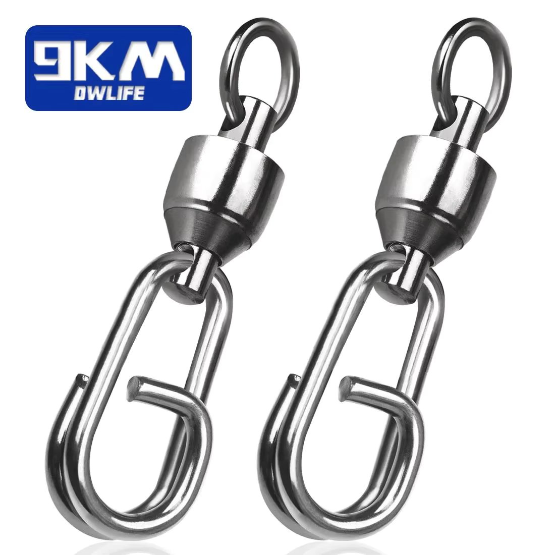 9KM Fishing Swivels Snap Clips Ball Bearing Swivel Saltwater 25~100Pcs Heavy Duty Stainless Steels Fishing Connectors-Exclusive