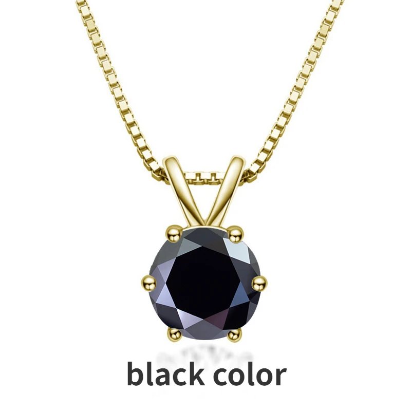 JoyceJelly Real 1ct Moissanite Pendant Necklaces Trendy 925 Sterling Silver Clavicle Chain Female Sparkling Wedding Jewelry Gift