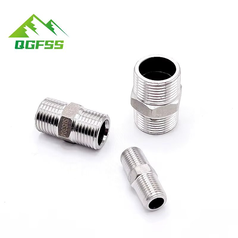 1/8 1/4 3/8 1/2 3/4 1" Male Thread Hex Nipple Union 304 Stainless Pipe Fitting Connector Coupler water oil air Thread Adapter
