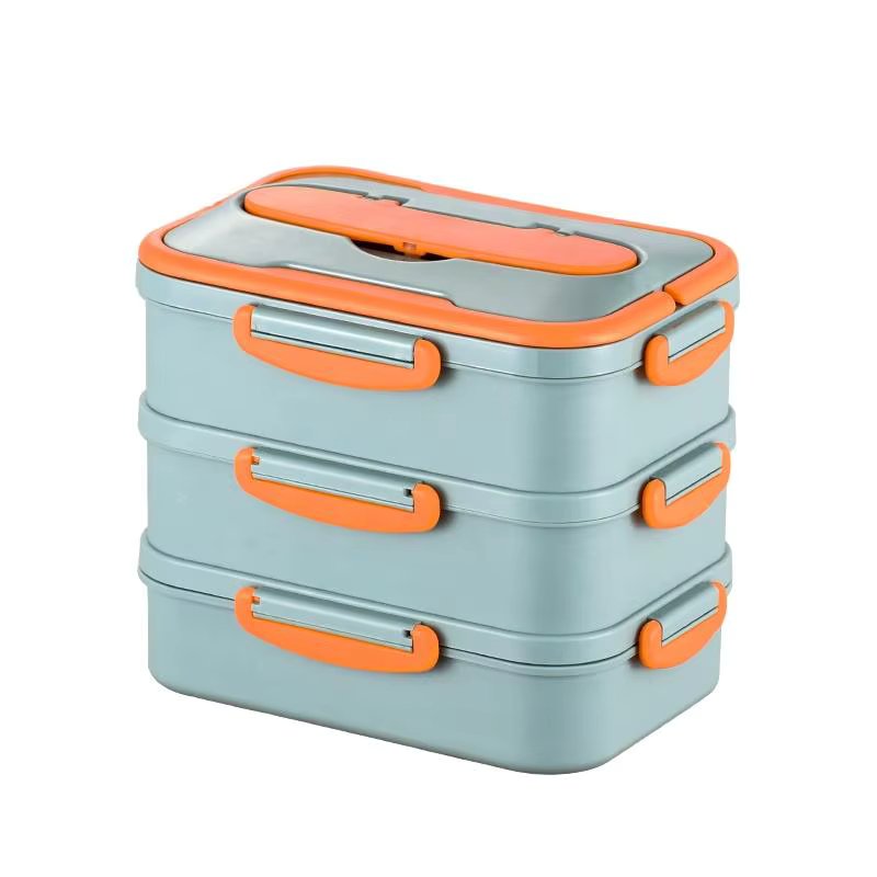 bento   3 layer stainless  office portable with cutlery  adults insulated  lunch Gold spoons Travel silverware set Butter dish