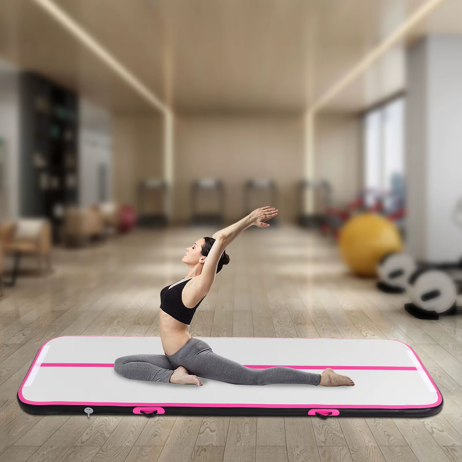 1 * 3m Inflatable Gymnastics Mattress Gym - Black Powder