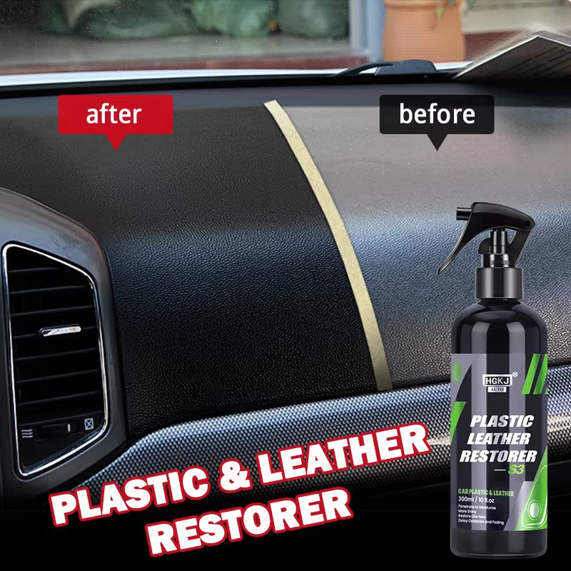 300ML Car Plastic Leather Restorer Renew Parts Polish Protect Coating Long Lasting Back To Black Gloss Interior Accessory S3