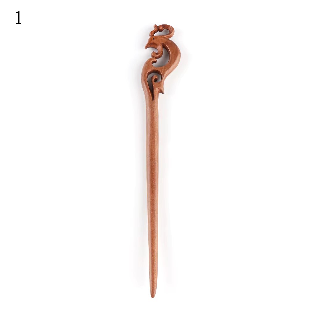 Chinese Retro Style Peach Wood Handmade Carved Hairpin Hollow Out Hair Stick Hairpin Women Hair Styling Tools Hair Accessories