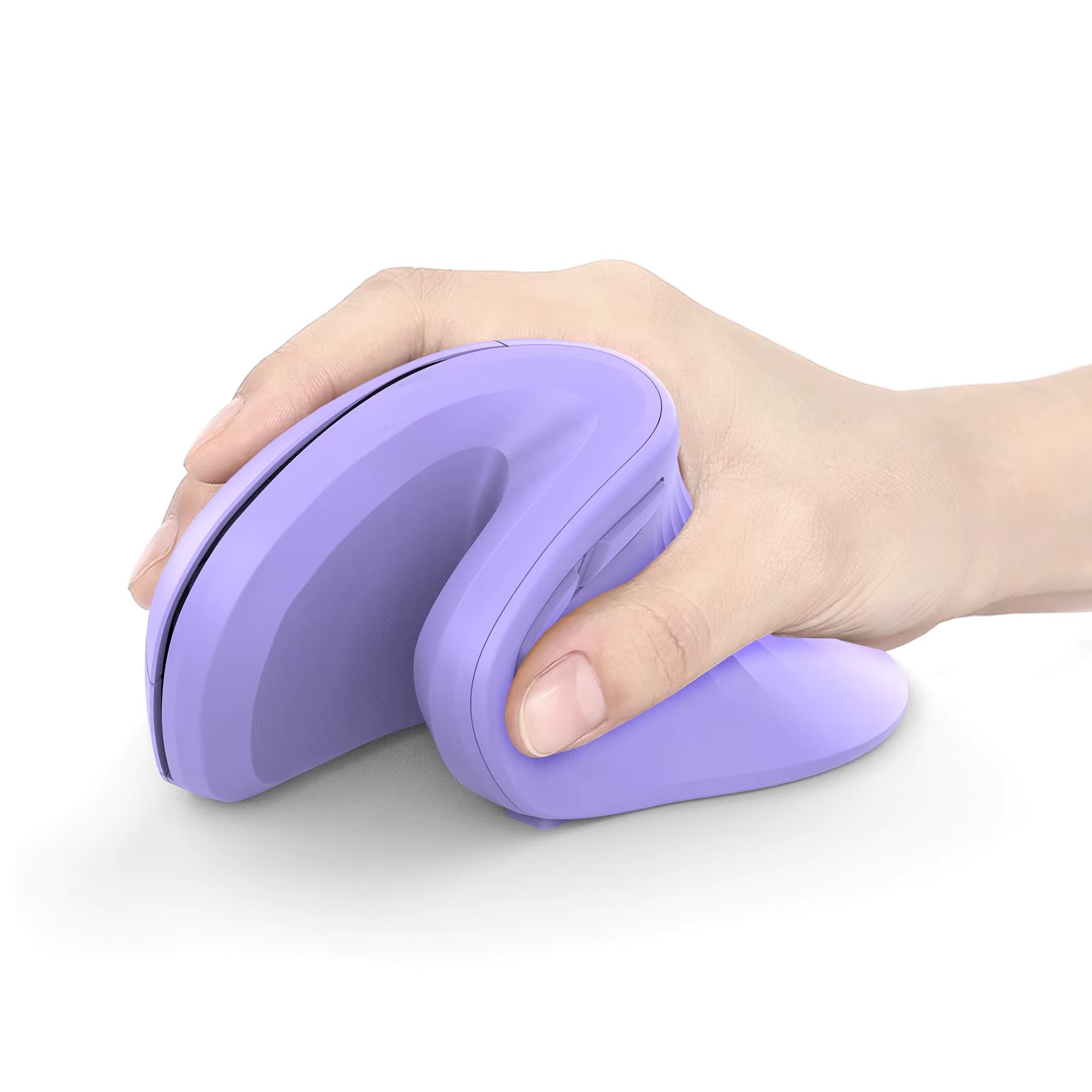 Seenda Ergonomic Vertical Mouse Jiggler Bluetooth 2.4g Wireless Mice for Computer Laptop Notebook PC Purple