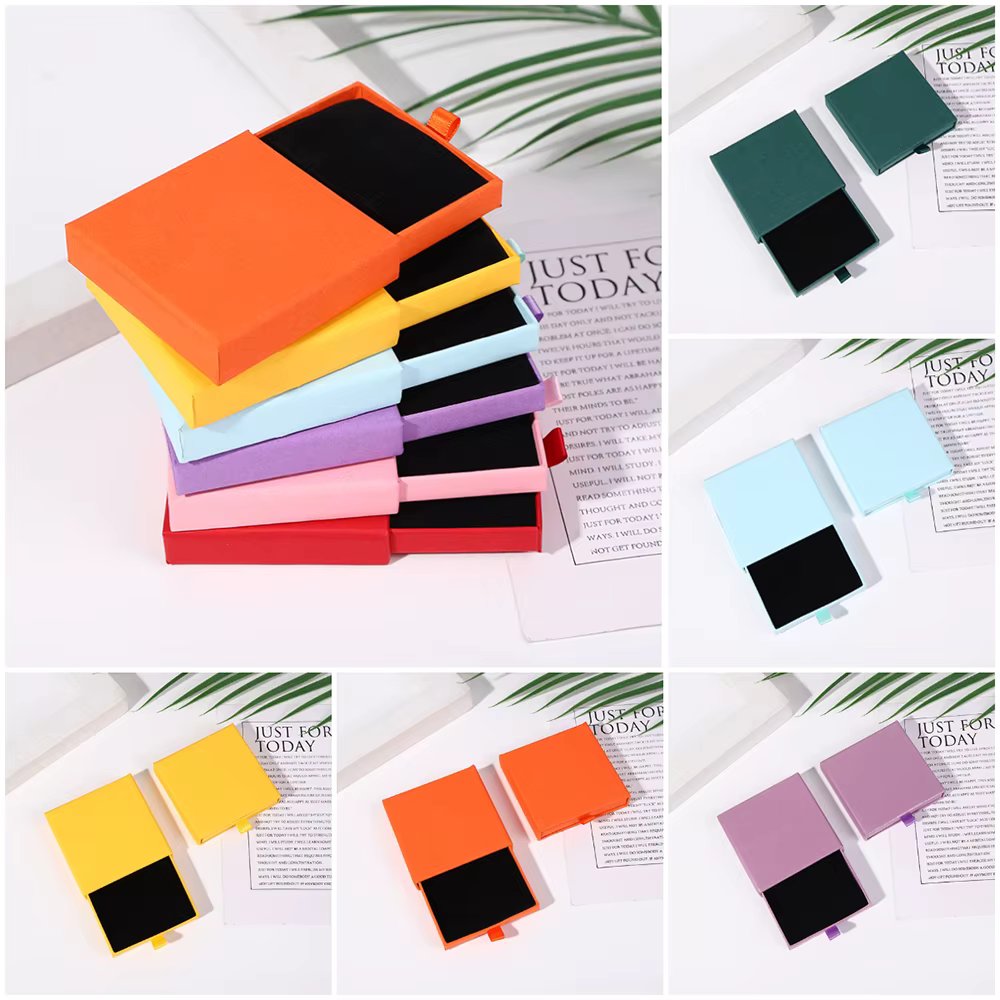 Thick Kraft Paper Drawer Jewelry Packaging Box Greeting Card Necklace Bracelet Gift Display Case Boxes Cardboard Jewelry Storage