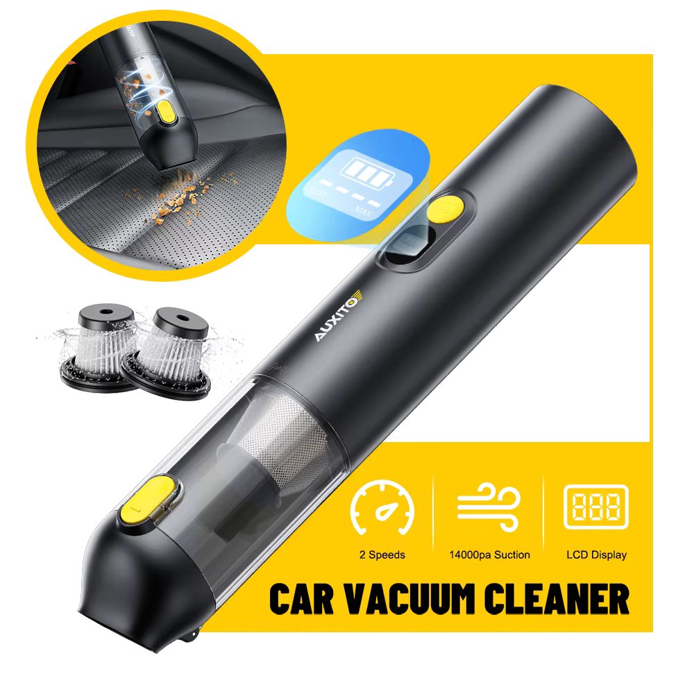 AUXITO Mini Car Vacuum Cleaner Filters High Power Wireless Type-C HandHeld Portable Automotive Vacuum Cleaner Car Home Appliance