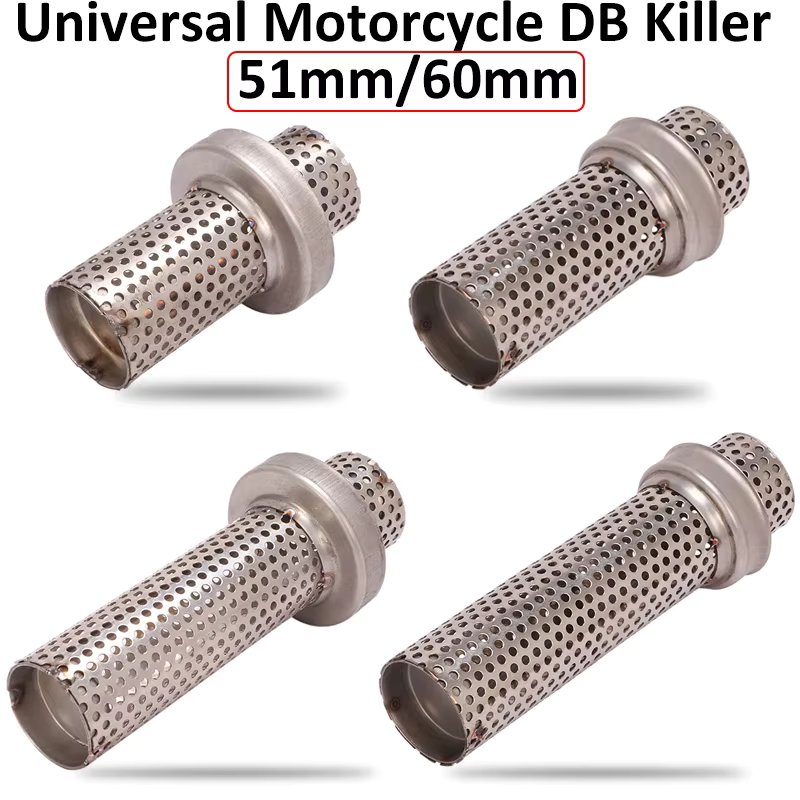 Slip On Universal Motorcycle 51mm 60mm DB Killer Catalyst Silencer Noise Sound  Exhaust Moto Escape Muffler