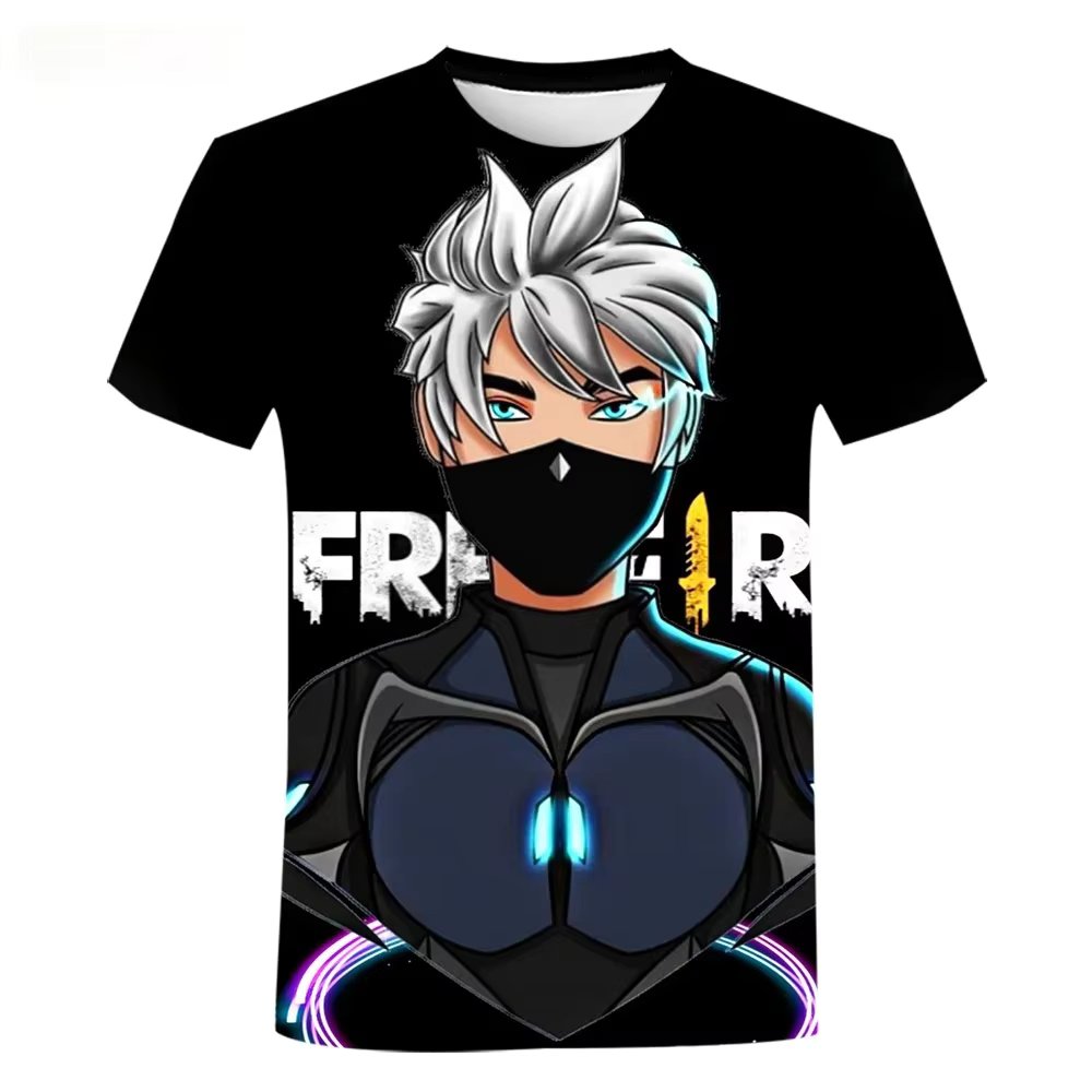 24 Free Fire Shooting Game Men's and Women's Sports Short Sleeve T-shirt 3D Print Round Neck Short Sleeve Tops Tee  comfortable