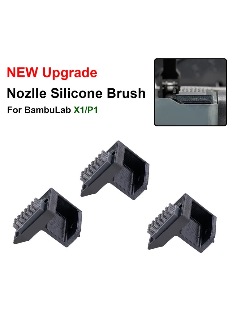 Nozzle Brush for Bambu Lab P1P P1S X1 X1C Nozzles Wiper Silicone Brush Mounted Scrubbers Print Head Cleaner Printer Head Wiping