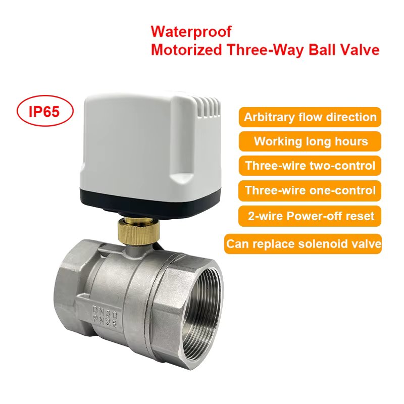 1/2" 3/4" 1" 2" Motorized Ball Valve Stainless Steel DN15 DN20 DN25 DN50 IP65 Waterproof Electric Ball Valves AC/DC 220V 24V 12V