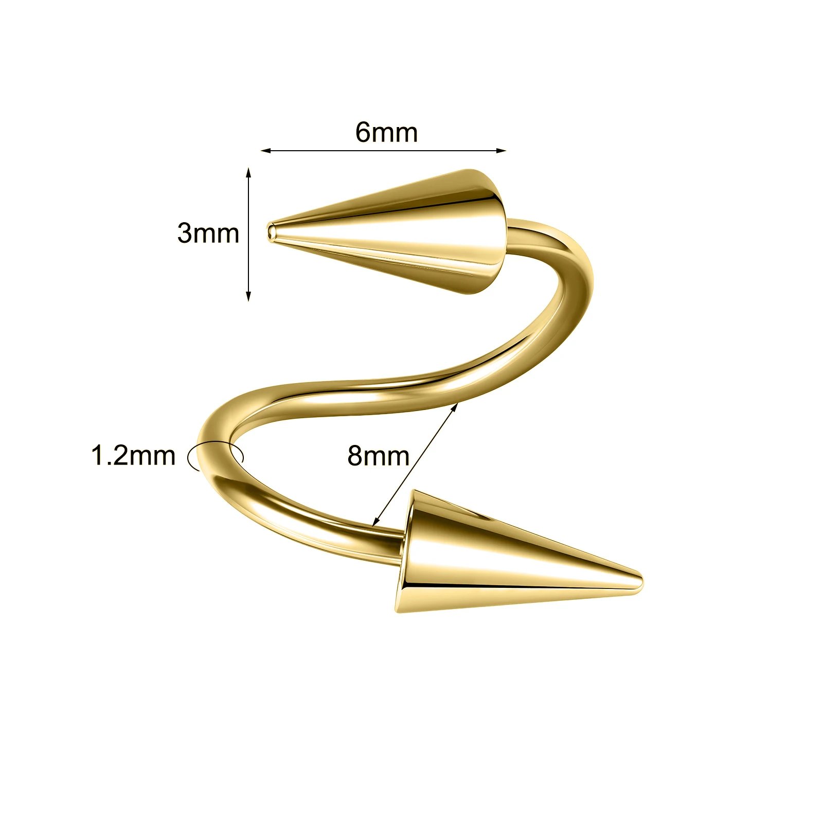 Gold-8X3X6mm