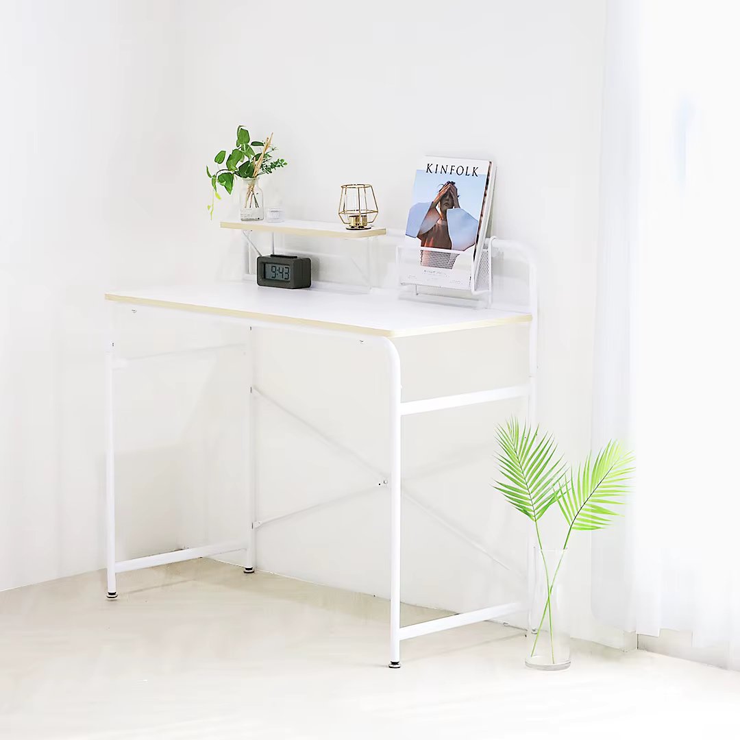 White Martin Round Desk 980 wide narrow desk, niche desk, high school