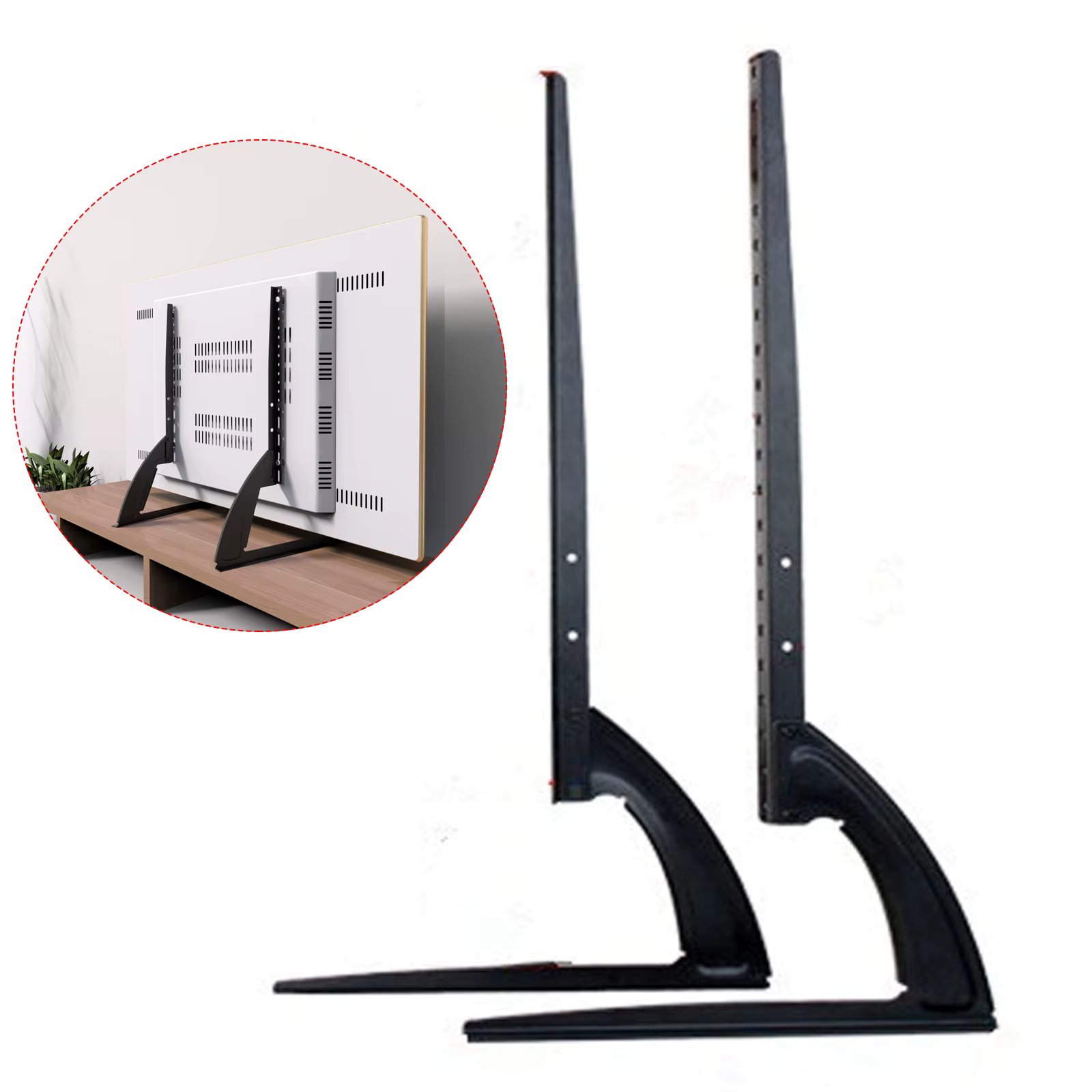 LOYALHEARTDY 32-70 inch Universal TV Stand Legs Stand Table Top TV Mount TV Foot Display Holder 3 Steps x 6 cm Height Adjustable