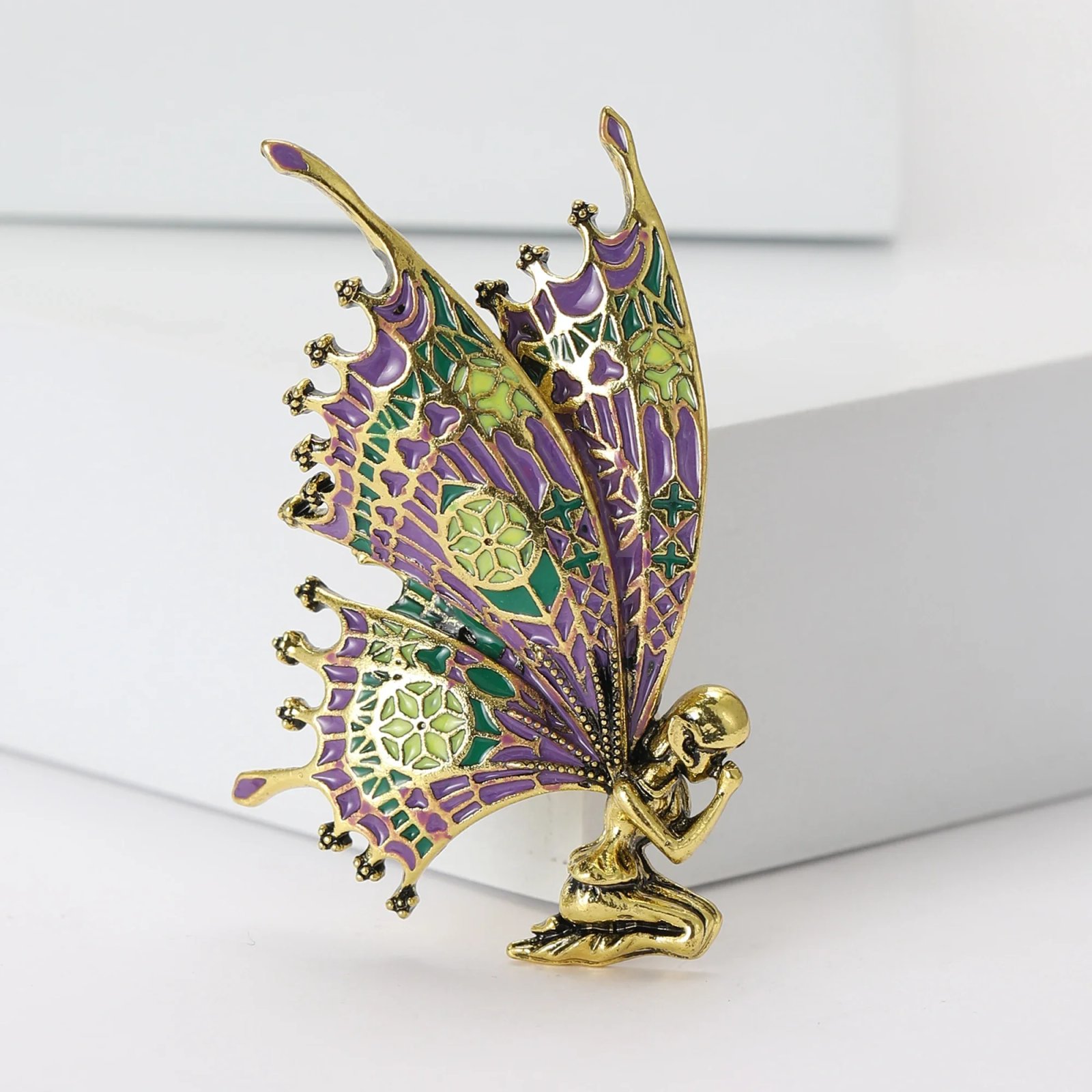 Enamel Angel Brooches for Women Unisex Rhinestone Butterfly Pin Event party backpack decoration clothes accessories