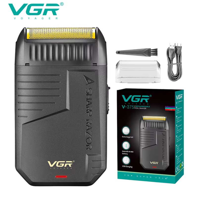 VGR Shaver Professional Electric Razor Shaving Machine Rechargeable Beard Trimmer Rechargeable Single Foil Shaver For Men V-375