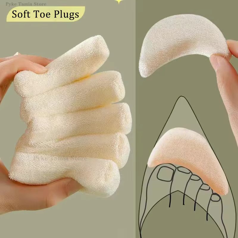 Soft Toe Plug Women High Heel Pain Relief Insert Shoe Palm Cushion Toe Front Filler Sponge Forefoot Pad Adjustable Sizes Insoles