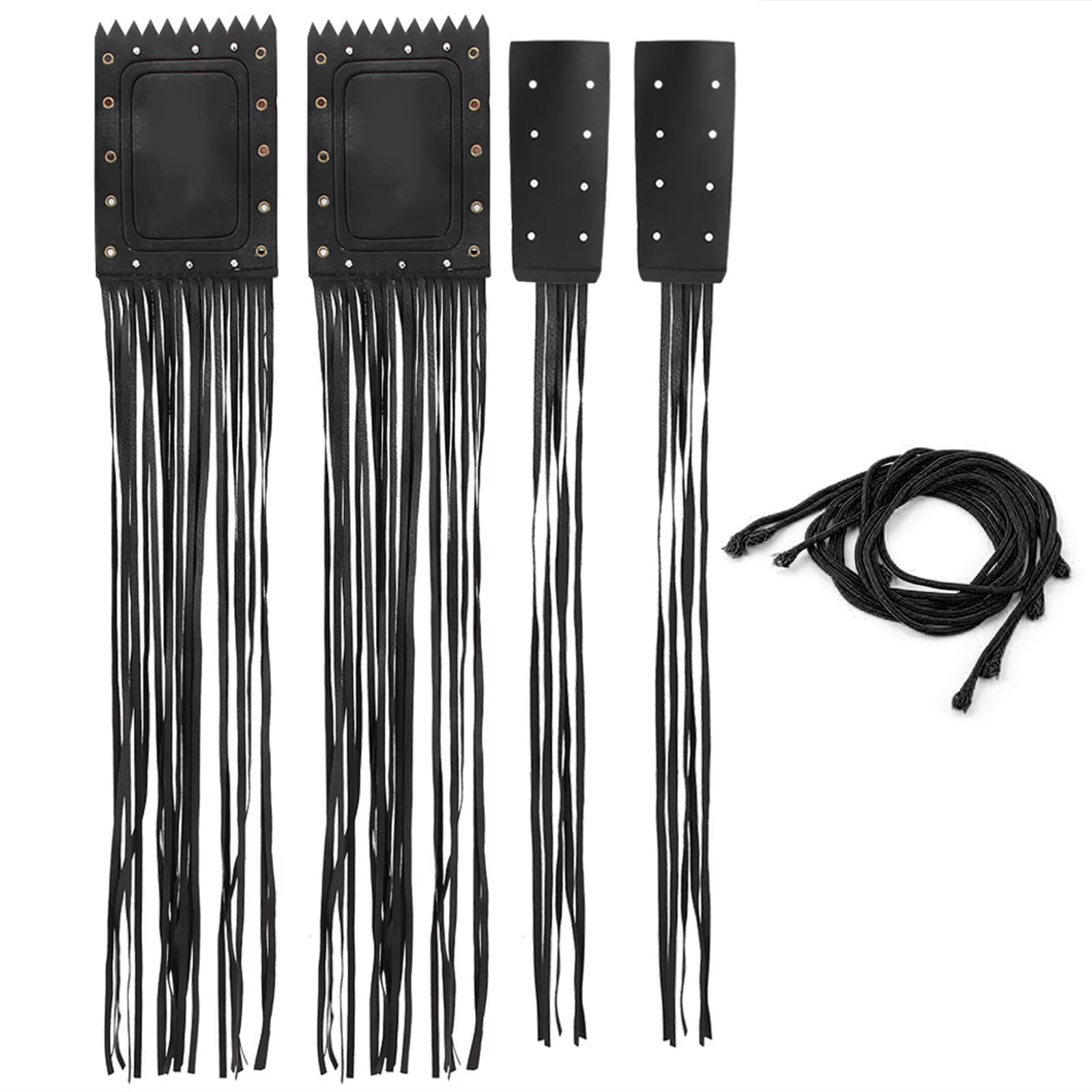 1set Universal Black Motorcycle Synthetic Leather Handlebar Tassel Fringe Grip Cover Lever Tassel Fringes Cover Decoration