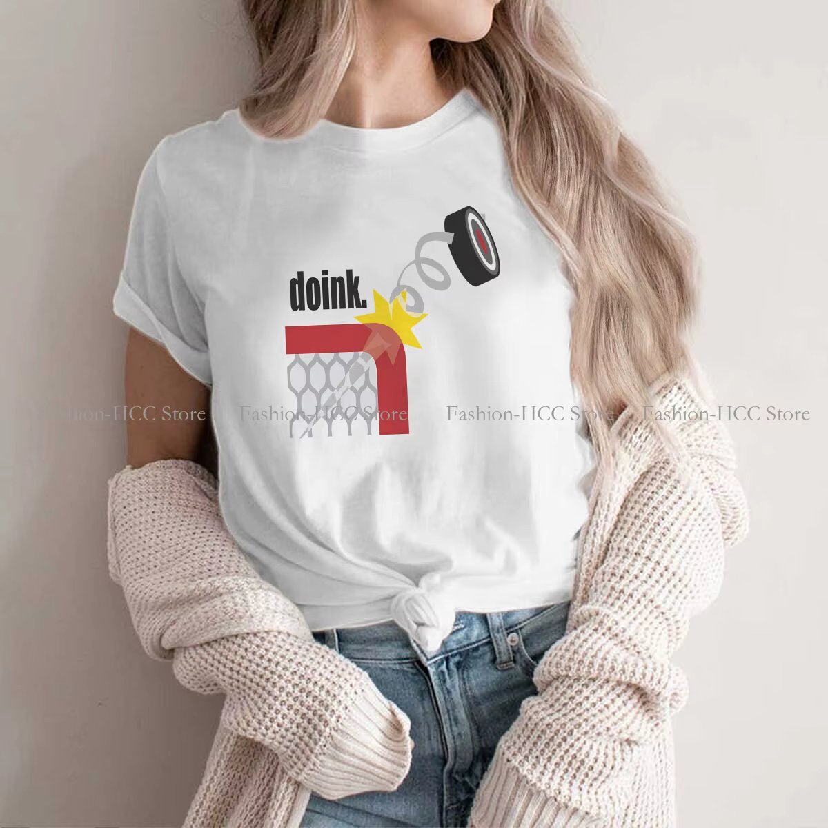 Ice Hockey TShirt for Women Funny Hockey Soft Leisure Sweatshirts T Shirt High Quality New Design