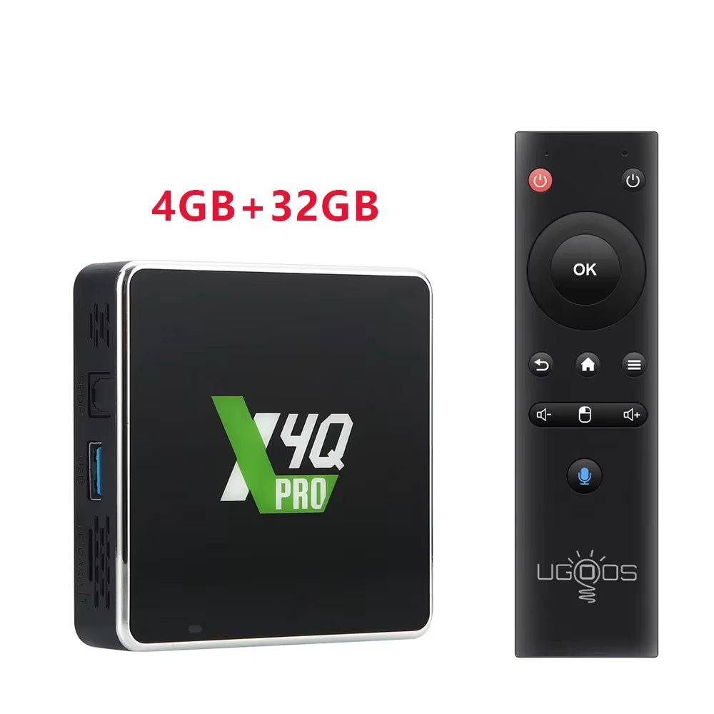 UGOOS X4 X4Q PRO DDR4 4GB 32GB X4Q PLUS Amlogic S905X4 Android 11.0 TV Box 1000M LAN Set Top Box 4K Media Player TV Receivers