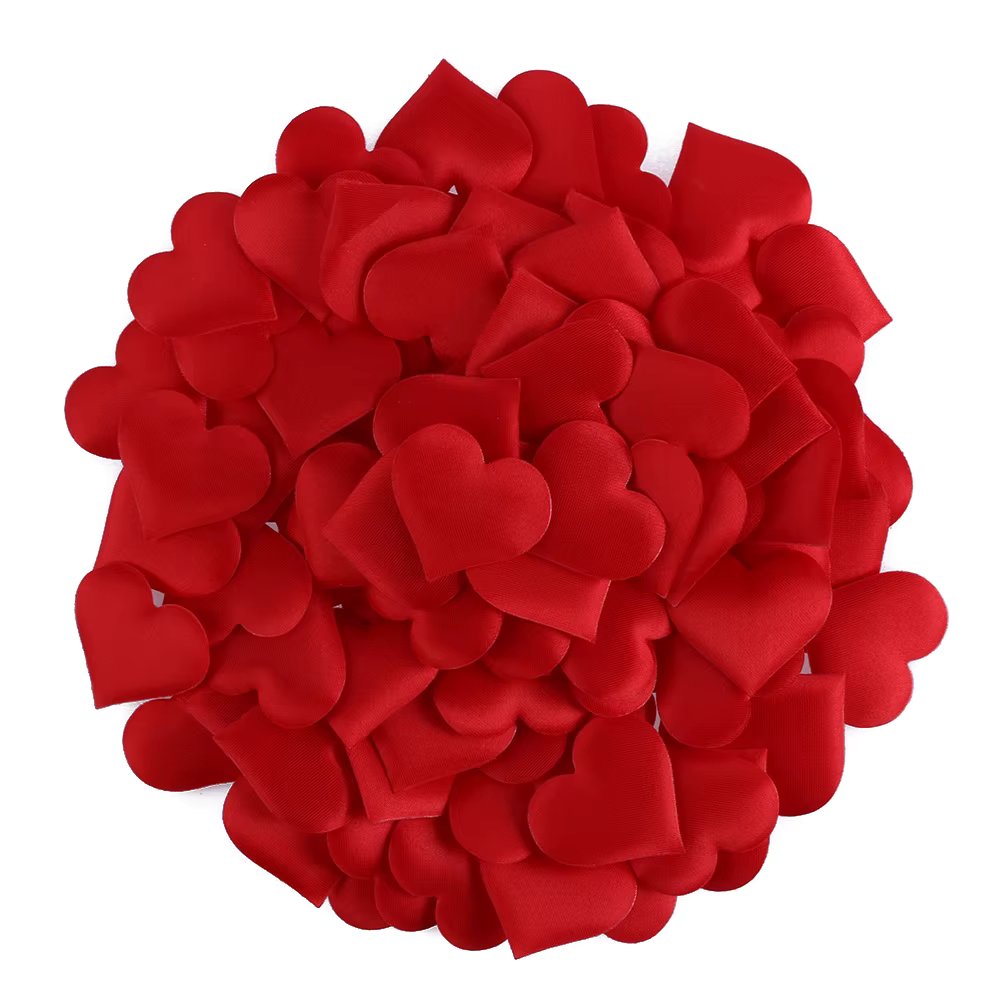 100Pcs Padded Fabric Confetti Throwing Petals Romantic Sponge Love Heart Table Bride Wedding Valentine's Day Party Decoration