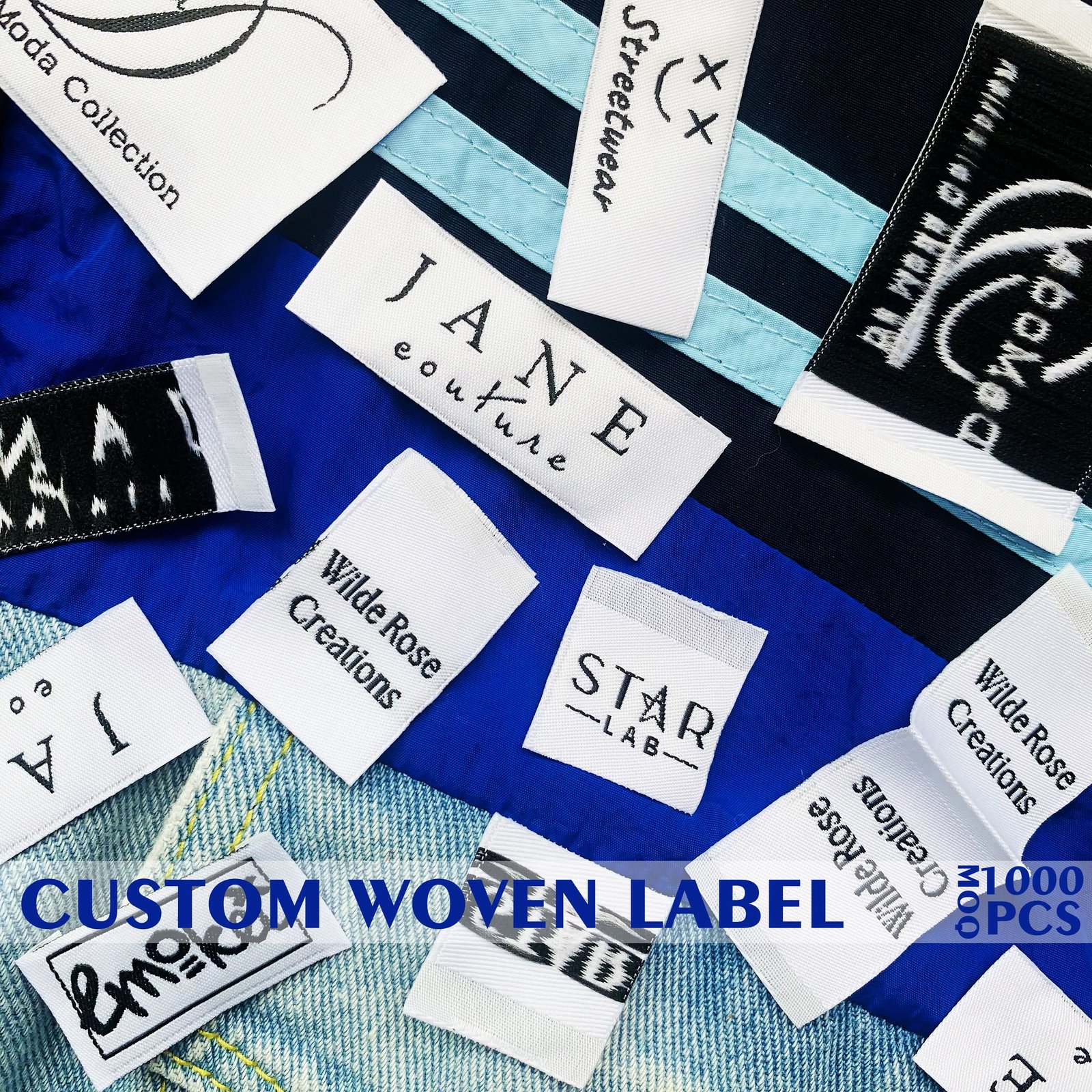 1000pcs Handmade Woven Labels For Clothing Care Label Personalized Logo Washable Garment Tags Sewing Accessorie 21082702