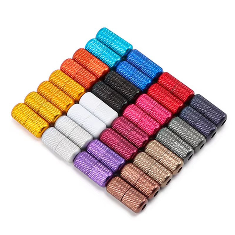 1 Pair Aluminum Capsules Lock Shoelaces Sneakers Buckle Metal No Tie Shoe Laces Colorful Lock Buckle Kits Shoelace Accessories