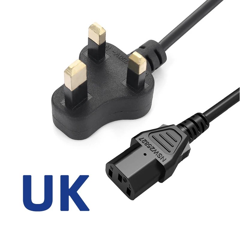 UK Plug  Black 1M