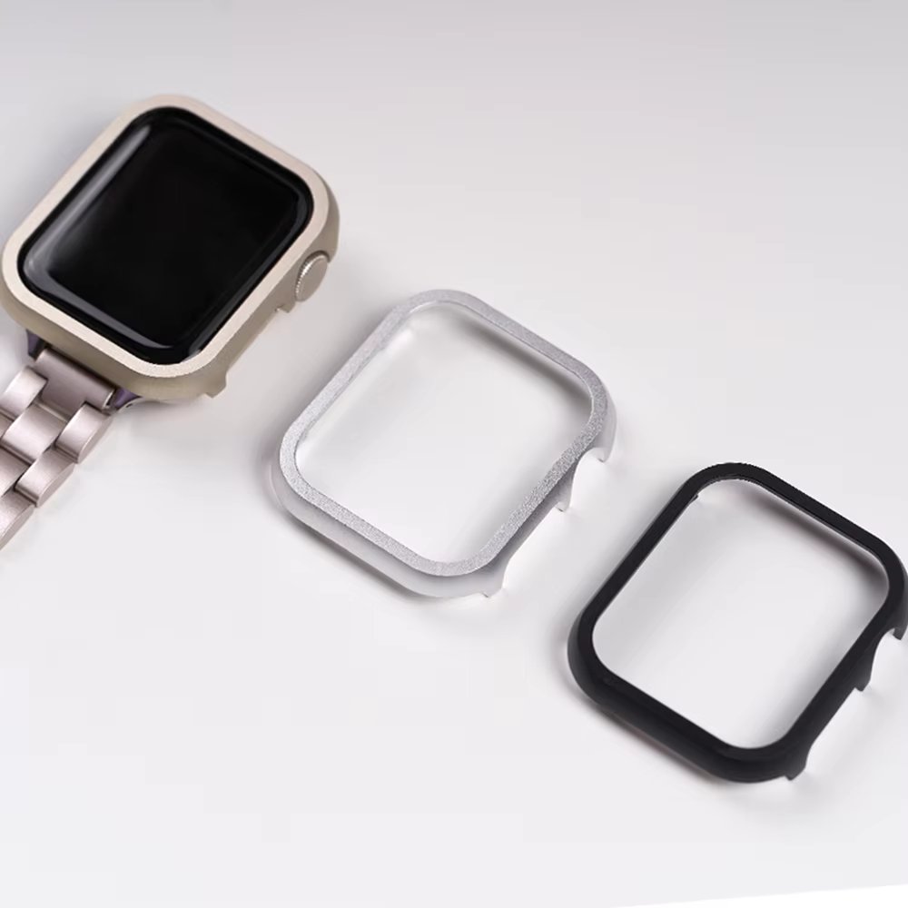 Apple Watch Metal Frame Case Liquid Crystal Watch Protection Apple Watch 9 8 7 Ultra Ultra 2 6 5 4 3 SE SE2 40/41/44/45/38/49mm