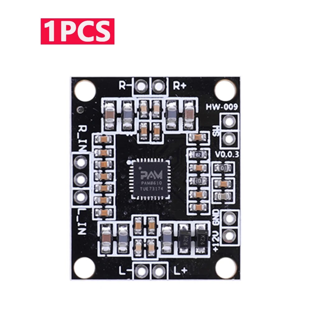 1-5 PCS HW-009 PAM8610 Stereo Mini Power Amplifier Board 2x15W DC7V-15V Compact Digital Amplifier Board Class D Dual Channel