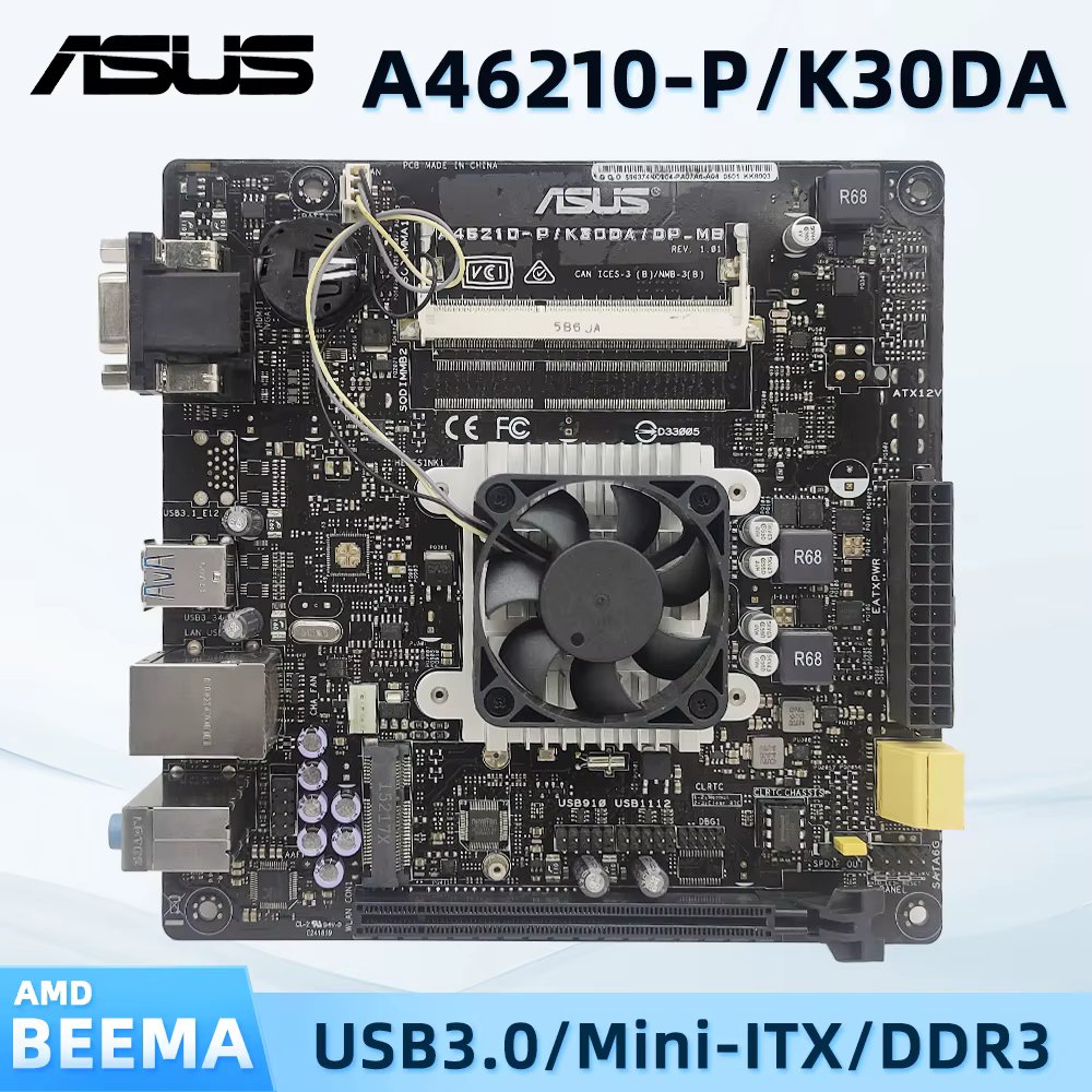 ASUS A46210-P/K30DA/DP_MB Used Motherboard Mini ITX Form Factor DDR3 DIMM Onboard CPU AMD Mainboard Supports USB 3.0 SATA VGA