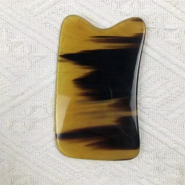 Natural Horn Guasha Board Scraping Plate Massage Tool SPA Acupuncture Gouache Scraper Body Massager Traditional Health Care Tool