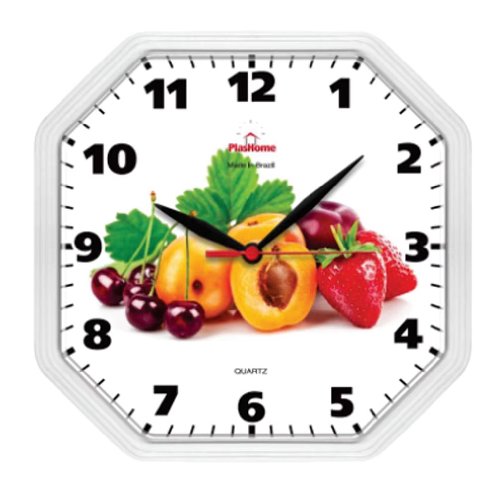 White Gamma Decorative Fruit Wall Clock