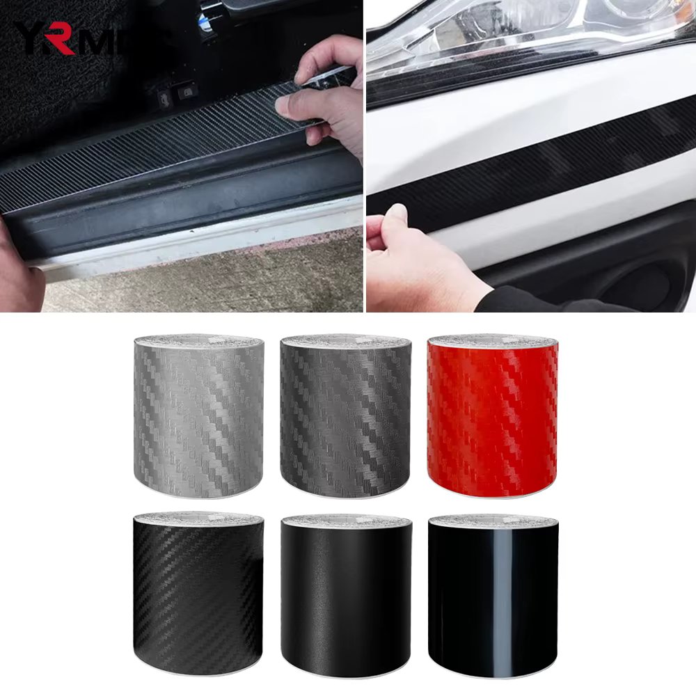 Car Door Sill Side Stickers Auto Mirror Anti Scratch Waterproof 3D Carbon Fiber Bumper Protector Tape Sticker for Car Accessorie