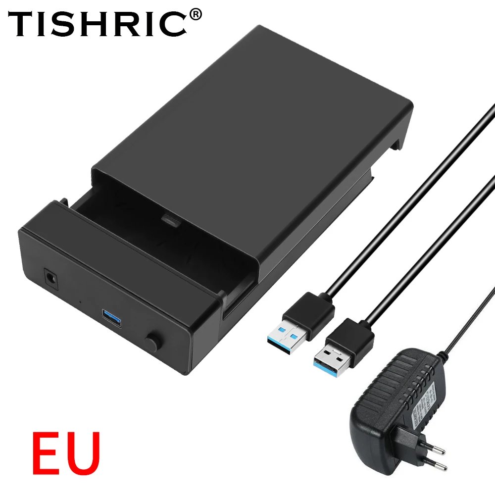 TISHRIC External HDD Case 2.5/3. 5 SSD External Hard Drive Box Enclosure 450Mb/s 18TB SATA to USB 3.0 Hard Disk Case Adapter