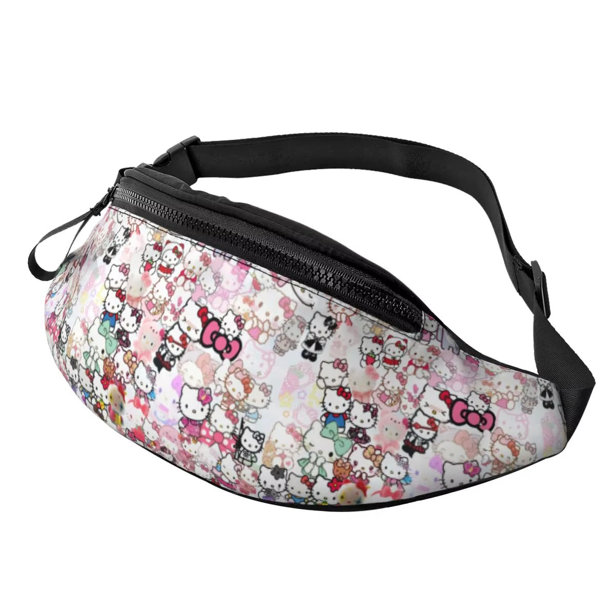 Custom Hello Kitty Fanny Pack Men Women Fashion Kitty White Crossbody Waist Bag for Running Phone Money Pouch