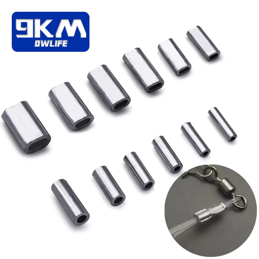 Fishing Crimps Tool 50~200Pcs Fishing Leaders Saltwater Carp Fishing Accessories Fishing Line Aluminum Crimp Sleeve Connector